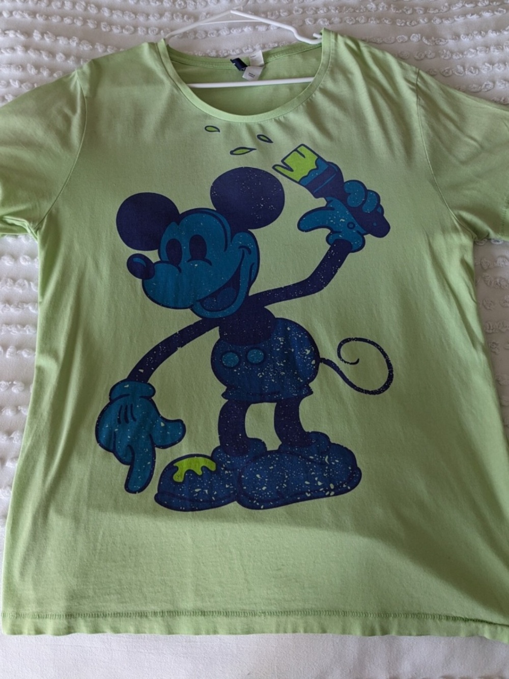 Vintage H&M Disney Mickey Mouse Neon Splash Paint Unisex T-Shirt - Large